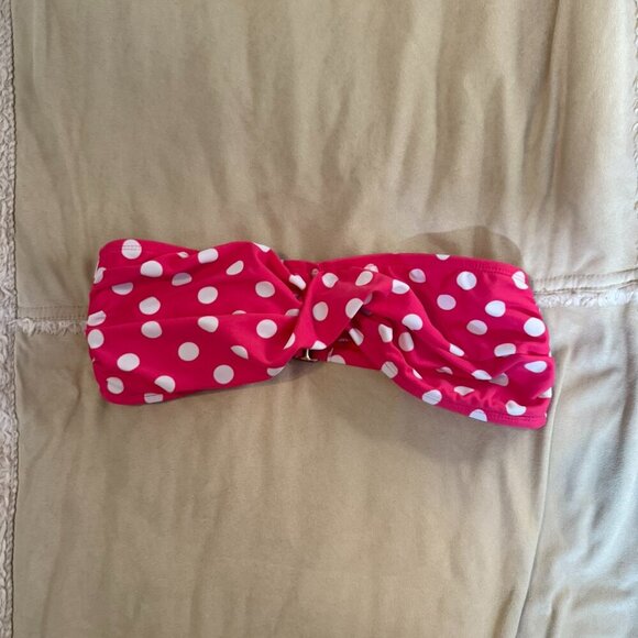 Mossimo pink & white polka dot bikini top - halter style - Picture 1 of 3